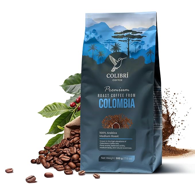 Low Acid Coffee Ground coffee Medium Roast Colombian Coffee Ground coffee for coffee maker Ideal for Cold Brew and Reusable K Cups for Keurig 16 Oz