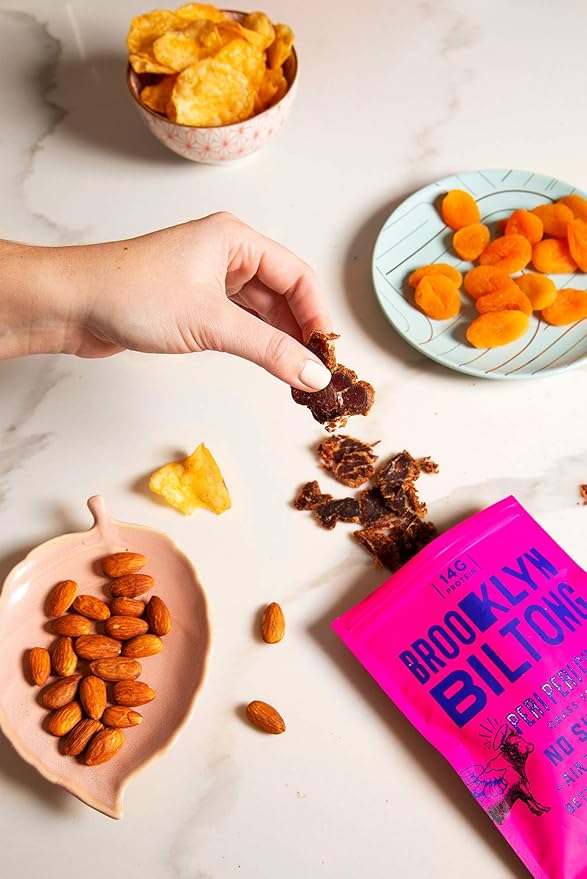 Biltong Beef Jerky - Grass Fed Seasoned Dried Beef - 2oz Peri Peri 3-Pack