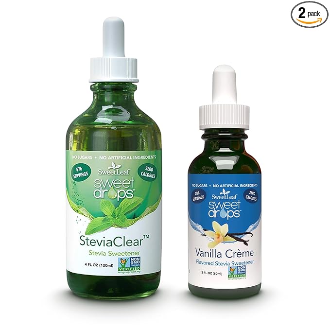 SweetLeaf Sweet Drops- Flavored Stevia Liquid Sweetener Organic Stevia Extract Zero Calorie Gluten Free Keto Friendly Non GMO Natural Flavor Sugar Alternative- Variety Pack 4 Fl Oz (Pack of 2)
