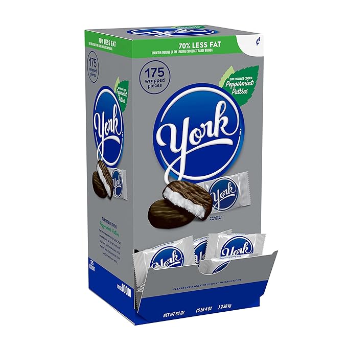 YORK Dark Chocolate Peppermint Patties Candy Bulk Box 84 oz (175 Pieces)