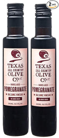 Pomegranate Balsamic Vinegar - Gourmet Barrel Aged Infused Balsamic Vinegar - Great for Dressing Dipping Glazing - No Artificial Flavors or Added Sugar - Made in Texas (8.5 oz 2 Pack)