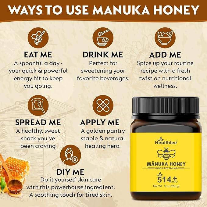 Manuka honey 514+ MGO | New Zealand Honey | High grade |Monofloral honey 8.8oz /250 gram