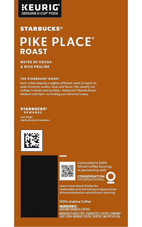 Starbucks Pike Place Roast K-Cup Portion Pack for Keurig K-Cup Brewers 24 K-Cups (Pack of 2)