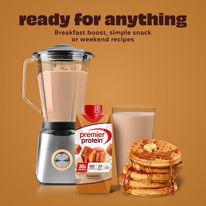 Premier Protein Shake Caramel 30g Protein No Added Sugar 24 Vitamins &amp Minerals to Support Immune Health 11 fl oz 12 Pack