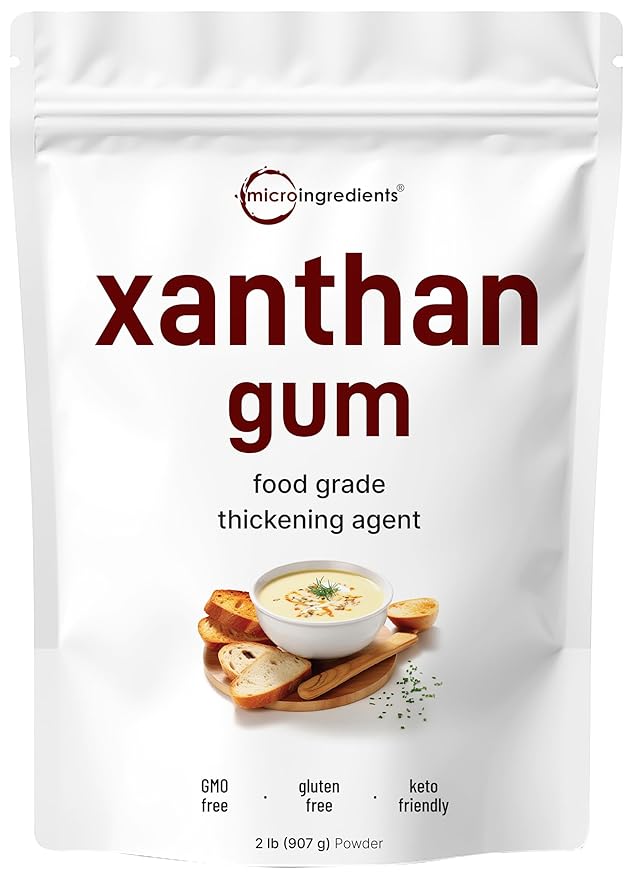 Micro Ingredients Xanthan Gum Powder 2lb (32oz) Premium Quality for Keto &amp Gluten-Free Baking Unflavored Thickening Agent for Cooking Non-GMO Vegan Friendly