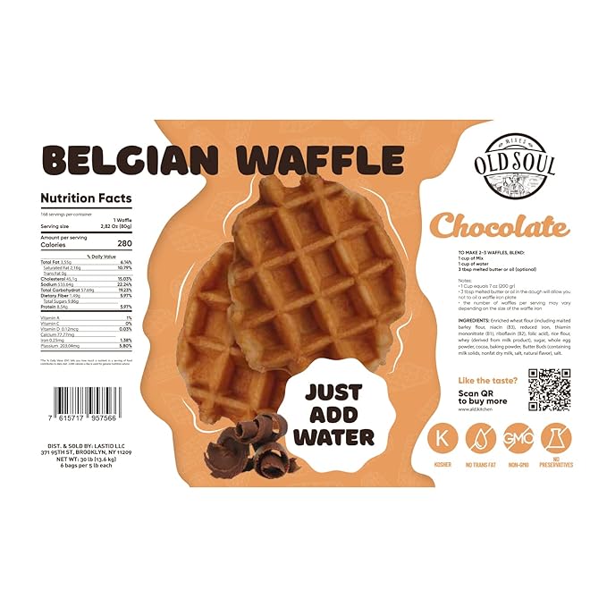 ALDKitchen Belgian Waffle Mix | Soy free | Nut free | Dough Mix for Egg Waffles (Chocolate 30 Pound (Pack of 1))