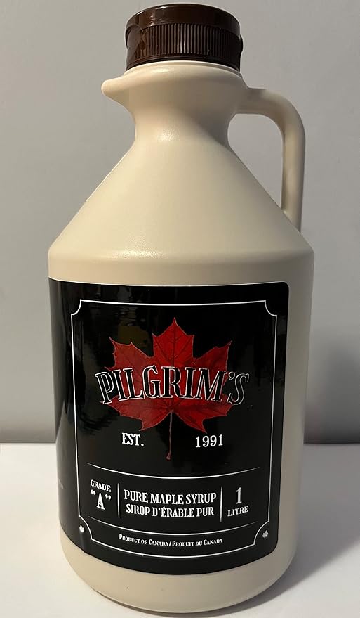 Pilgrim's Canadian Maple Syrup Pure Ontario Grade A Amber Maple Syrup with a Rich Taste. 1L Bottle