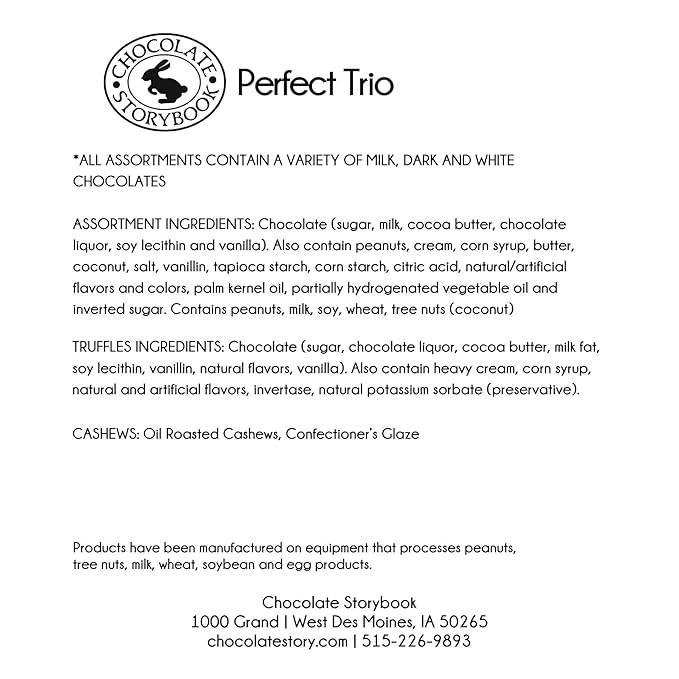 Chocolate Assortment Gift Box - Truffles Assorted Milk Dark White Chocolates Special Occassions (Perfect Trio)