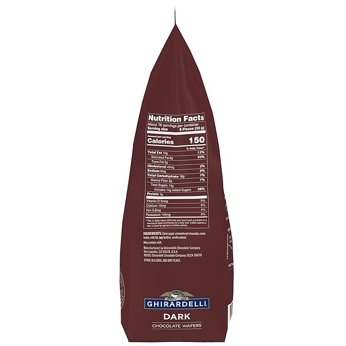 Ghirardelli Chocolate Company Dark Chocolate Wafers 5lb. Bag (Pack of 1)