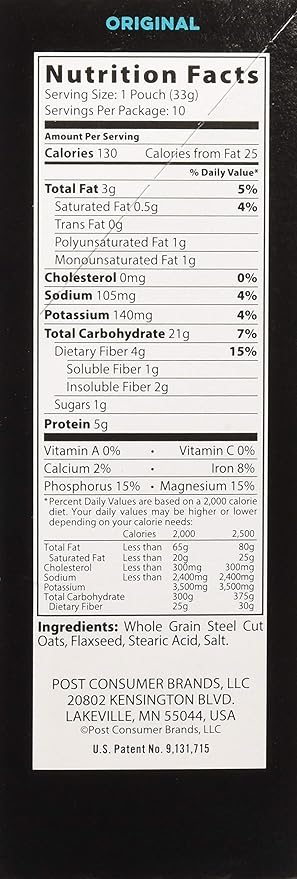 Better Oats Steel Cut Oats with Flax Classic 10 Pouches 11.6 oz (Pack of 2)