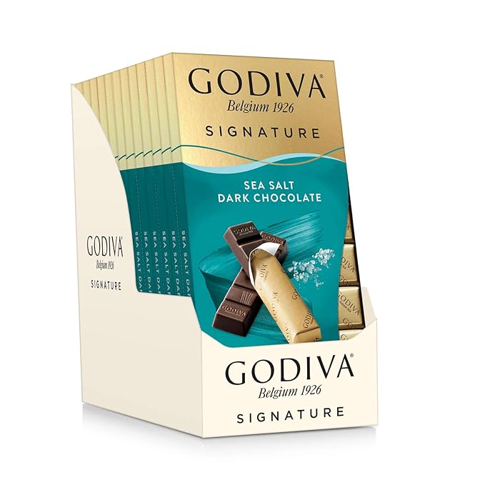 Godiva Chocolatier Signature Mini Bars Sea Salt Dark Chocolate 12-Ct. (8 pc. each)