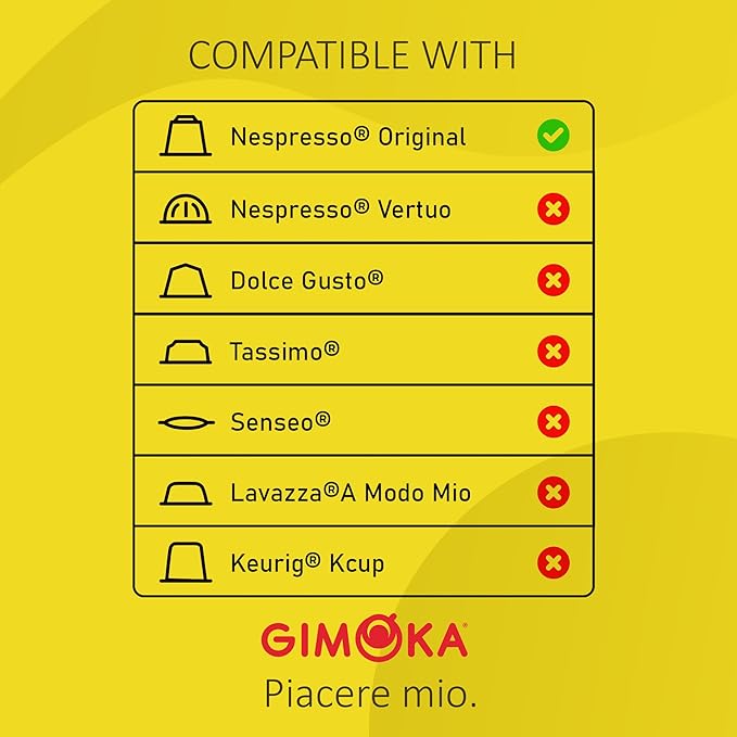 GIMOKA PREMIUM BLENDS Coffee Capsules Compatible with Nespresso Machines 100 Count - VARIETY PACK Italian Espresso Pods.
