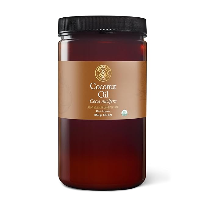 Aromatics International Coconut Oil – 30oz | Pure &amp Unrefined Cold-Pressed Natural Carrier Oil for Skin Hair and DIY Beauty Moisturizing &amp Nourishing