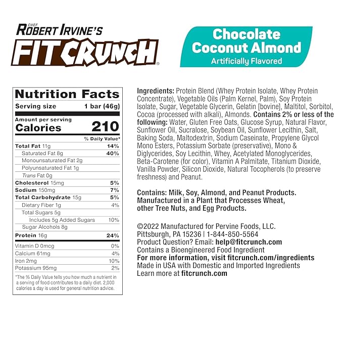 FITCRUNCH Snack Size Protein Bars 6-Layer Baked Bar 3g of Sugar Gluten Free &amp Soft Cake Core (18 Count Variety Pack)