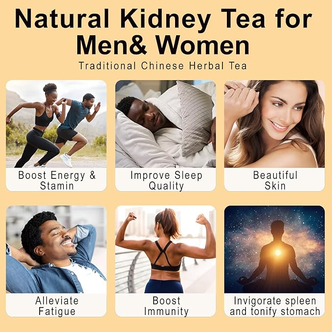 Ginseng Five Treasures Tea Kidney Tea- Wubao Tea Ginseng Six Treasure Tea Ginseng Red Date Chinese Herbal Tea Kidney Cleanse Detox Tea for Men &amp Women (2 Pack(50 pcs))