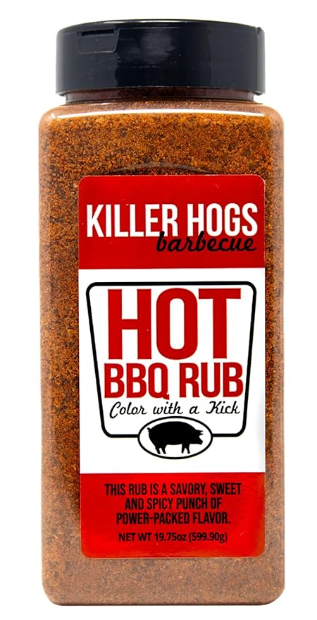 Killer Hogs HOT BBQ Rub | Championship Grill Seasoning for Beef Steak Burgers Pork and Chicken | 19.8 oz