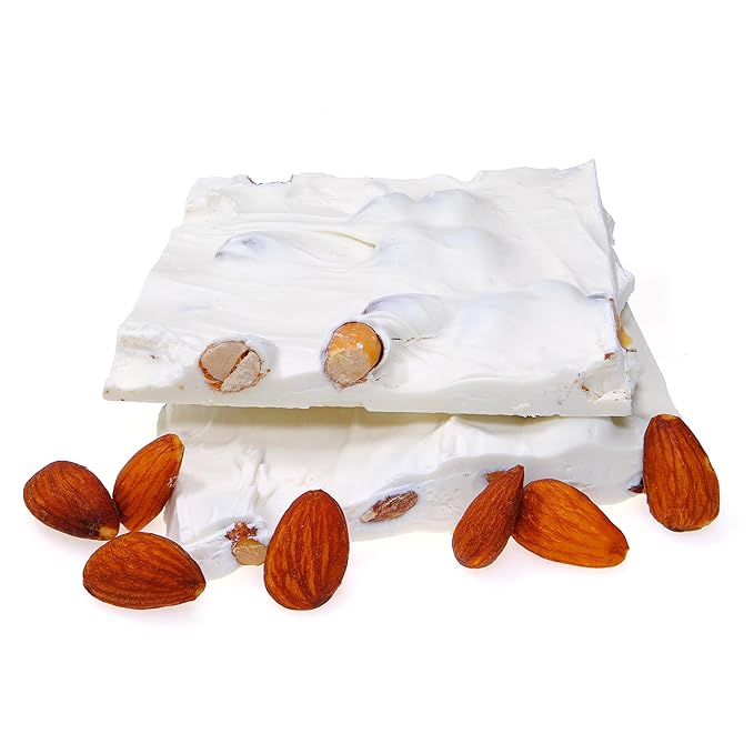 White Chocolate Almond Bark - 1 Pound - Gourmet Handmade Chocolate with Roasted Almonds - 16 Ounces by CandyKorner