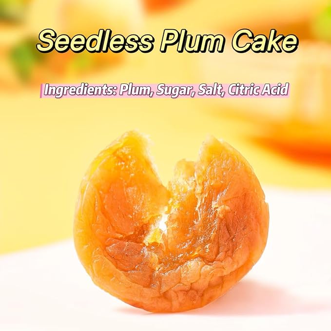 Japanese-Style Seedless Dried Plums Variety 2 Packs – Original Sweet &amp Sour + Salty Flavor 200g/7oz Each Individually Wrapped Chewy Plum Snack for Travel Office &amp Daily Enjoyment
