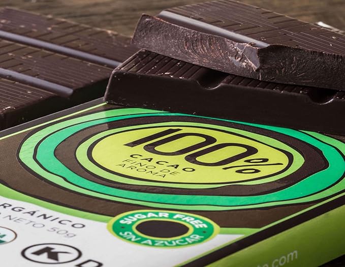 Hoja Verde Dark Chocolate Sugar Dairy Free Bars Keto Friendly Certified Organic | Vegan Natural Non-GMO and Gluten Free (100% Pure)