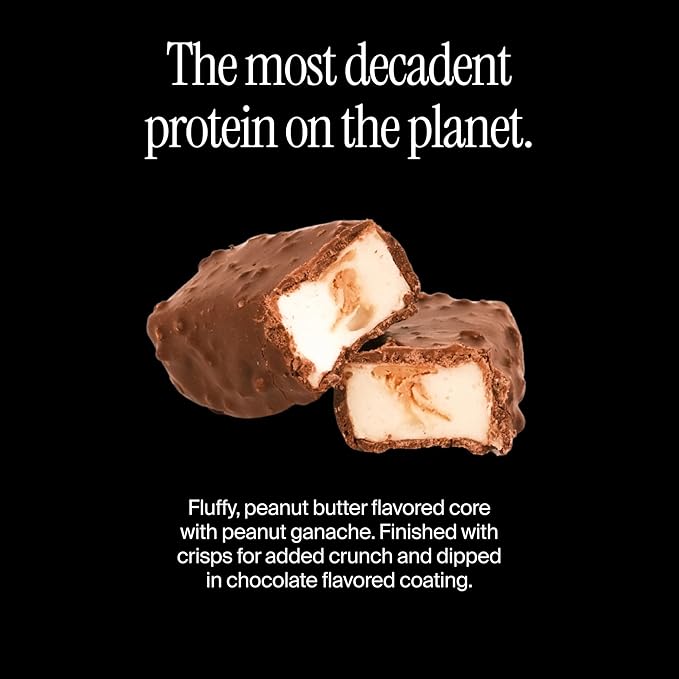 David Bronze High Protein Bars - Peanut Butter Chocolate Crunch Flavor - 0g of Sugar Low Carb Gluten Free - 20g of Protein 150 Calories - On-The-Go Snack Pack of 12