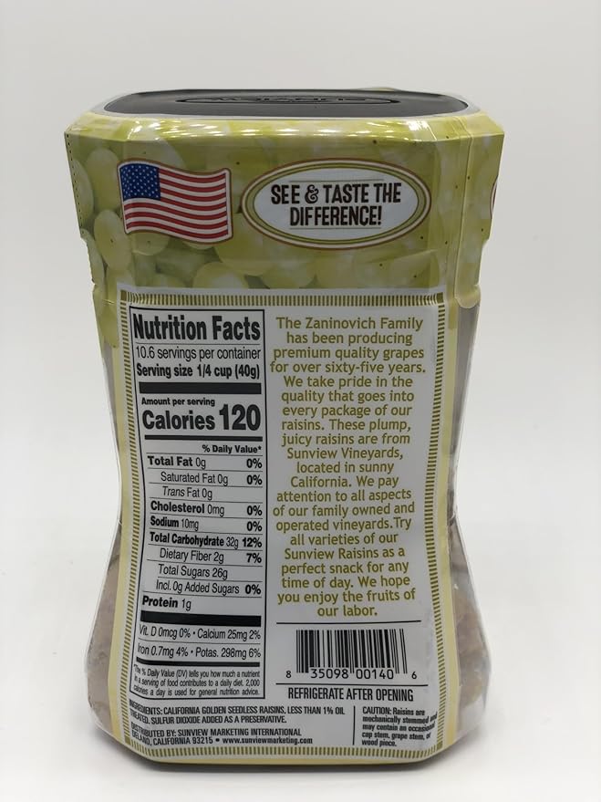 Jumbo Golden Seedless Raisins 3 15 oz. Canisters