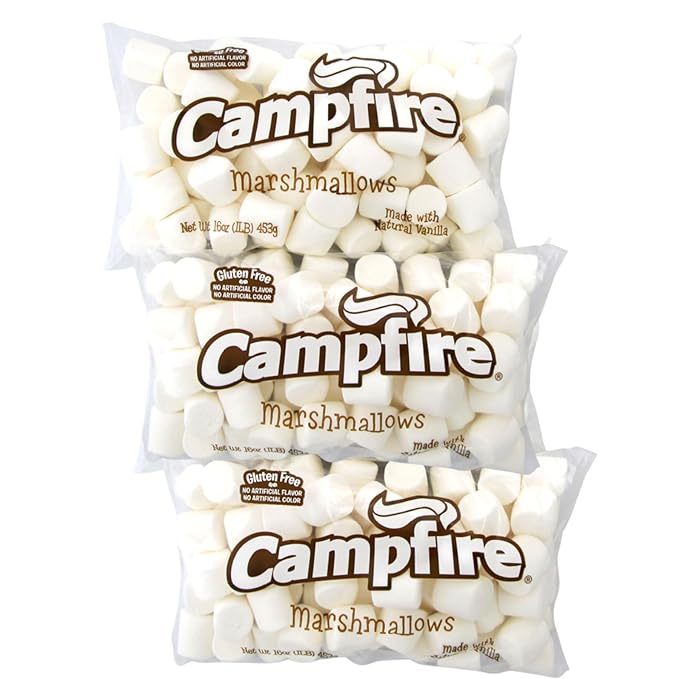 3 Pounds of Campfire Large White Marshmallows - Made with Natural Vanilla No Artificial Flavors - Great for Campfires S'mores