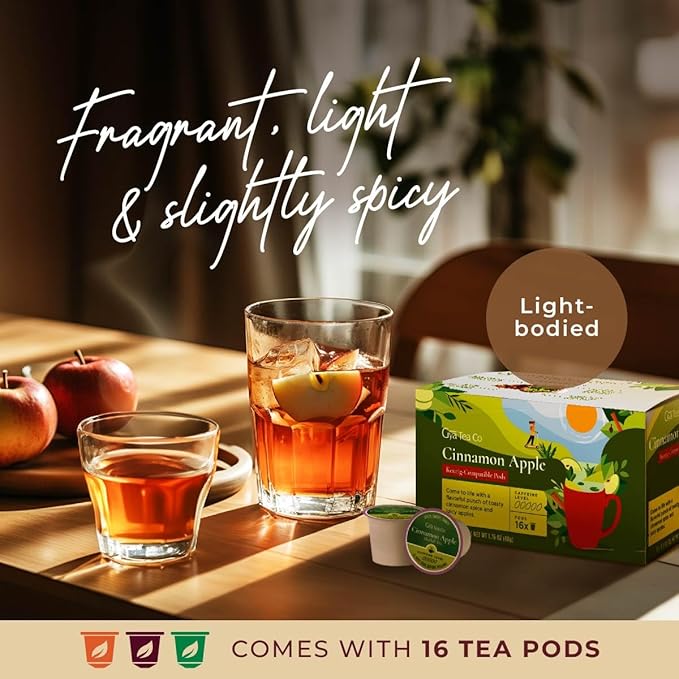 Gya Tea Co Berry Paradise K Cups Tea Pods Variety Pack &amp Cinnamon Apple Herbal Tea K Cups Variety Pack for Keurig 2.0 &amp1.0