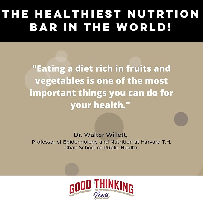 Good Thinking Foods Fruit &amp Veggie Bars - Variety Pack | Mediterranean Diet Snack Vegan Organic Fruit Real Vegetables High Fiber (12g) Healthy Fats Antioxidants No Added Sugar Great Tastin