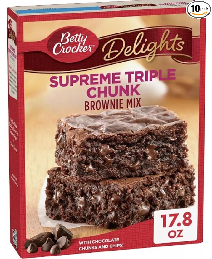 Betty Crocker Delights Triple Chunk Supreme Brownie Mix (Pack of 10)