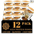 KLDSCP Protein Ramen Instant Noodles Soup “Spicy” Beef Flavor 32g High Plant-Based Protein 12 Packs Non-Fried Vegan Low Fat Non-GMO Egg &amp Dairy Free Healthy Asian Meal
