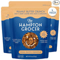 The Hampton Grocer Peanut Butter Crunch Granola 3 pack - Light &amp Crispy Clusters with Pure Maple Syrup Cinnamon Whole Nuts &amp Super Seeds Protein-Packed Crunchy Small-Batch 8oz