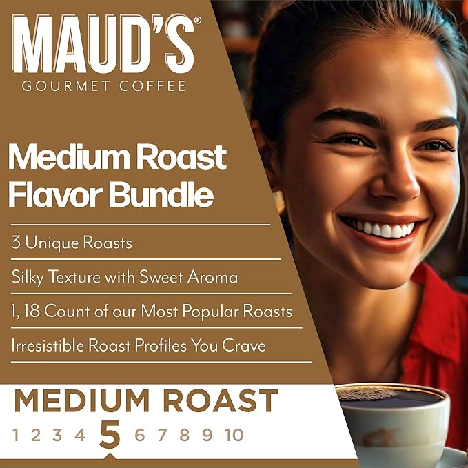 Maud's Salted Caramel Sweet Hazelnut &amp Cinnamon Roll Flavored Pods Bundle 54 ct Medium Roast Flavored Coffee in Single Serve Pods – 100% Arabica Coffee Compatible with Keurig K Cups Maker