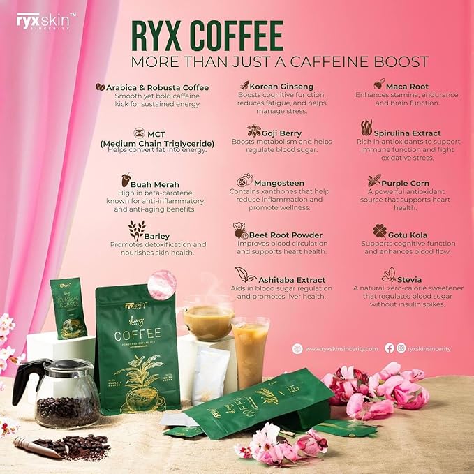 Ryx Coffee Premium Arabica &amp Robusta Blend 30 sachets - Pack of 3