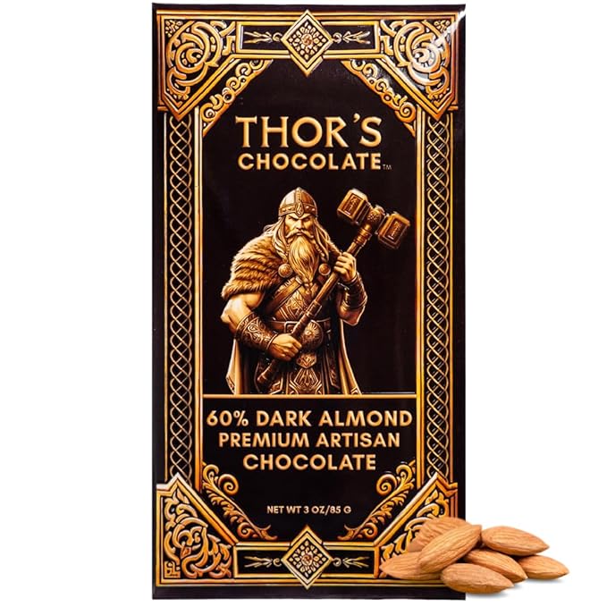 Thor’s Chocolate Variety Pack of 6 Milk Dark Dark Almonds Raspberry Pineapple and Huckleberry Bean to Bar Small Batch Smooth &amp Creamy Luxury Gourmet Chocolate Made in USA (6 x 3oz Bars)