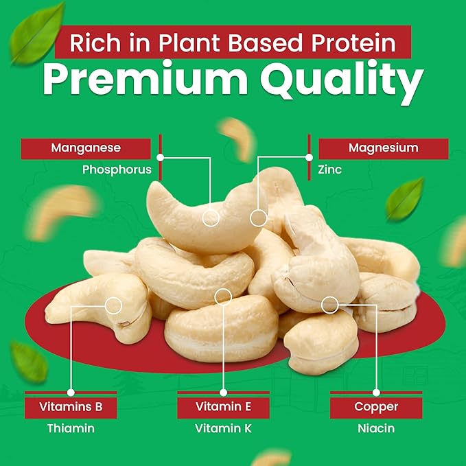 Raw Whole Unsalted Cashews – 5 lbs.- Premium Quality Kosher Raw Cashews By We Got Nuts – Oil-Free Natural Healthy &amp Diet-Friendly Snack – Gourmet Savory Flavor – Air-Tight Resealable Bag Package