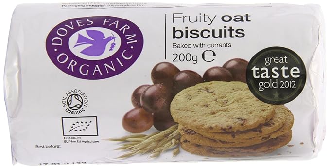 Doves Farm Organic Digestives Fruity Oat 200g - Pack of 6