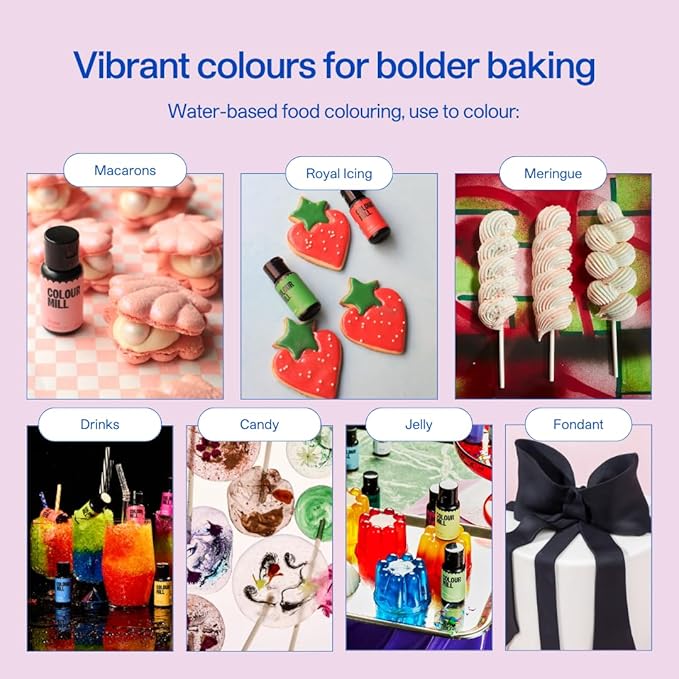 Colour Mill Fairytale Pack Aqua Blend Water-Based Food Coloring 20 Milliliters Each of 6 Colors: Candy Hot Pink Fuchsia Peach Tiffany and Violet