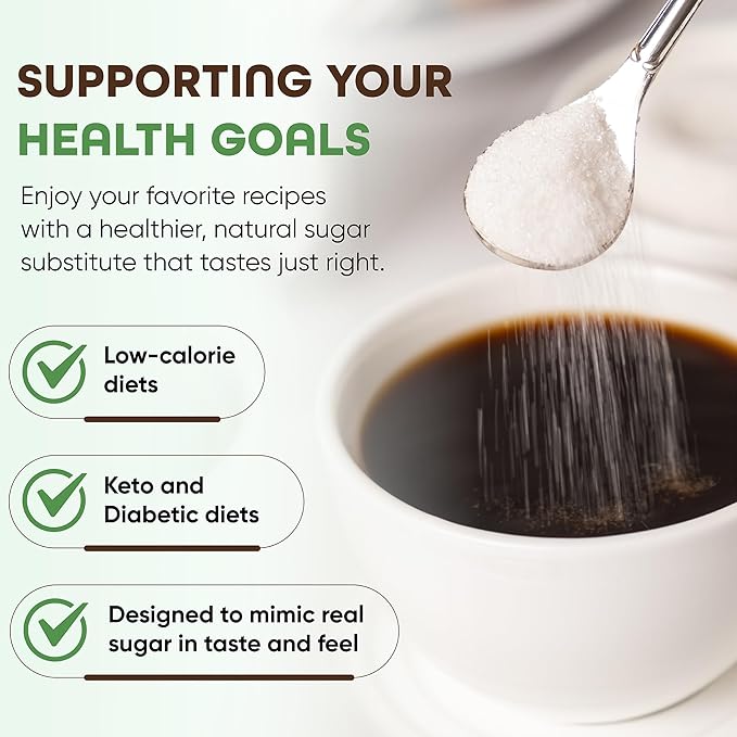 Morning Pep Allulose Sweetener 4 lb – Zero Calorie Sugar Alternative 100% Pure No Erythritol Non-GMO Project Verified Keto Certified OU Kosher No Fillers Ideal for Baking and Beverages