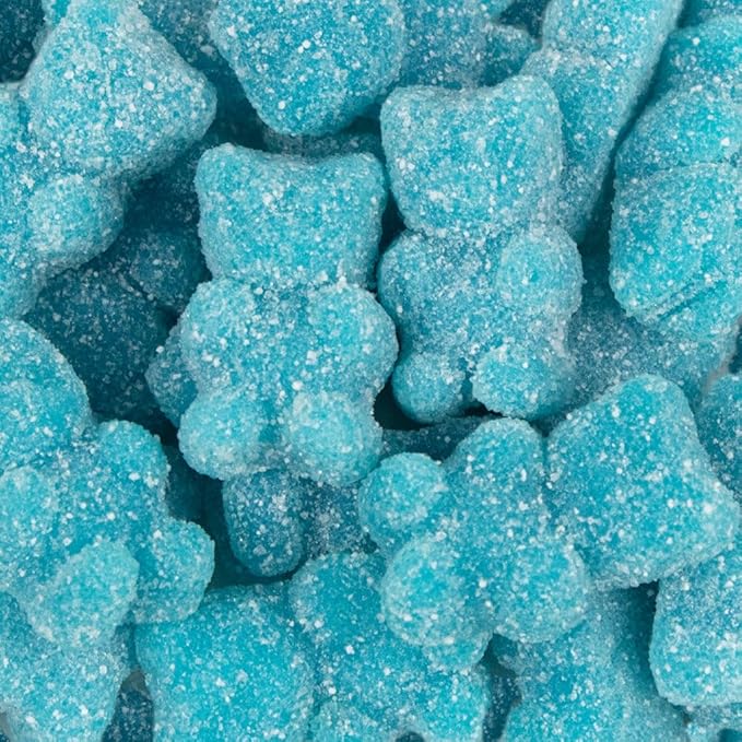 8.74lbs Light Blue Candy Buffet Set With Jelly Beans Lollipops Chocolate Gems Sanded Gummy Bears Fruit Chews and Popcorn For Parties (Feeds 24-36 People) - Candy Only