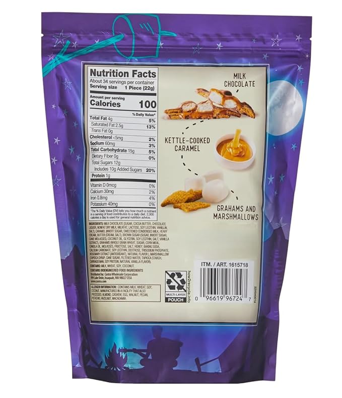 Caramel S’mores Clusters 26.3 oz (Pack of 2) - Graham Crackers &amp Marshmallows Drenched in Milk Chocolate and Caramel - Sweet &amp Crunchy Gourmet Snack