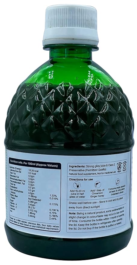 Farm Naturelle 100 % Pure Herbal Giloy Juice 400 ml-No ed Sugar and Honey 55g x 1
