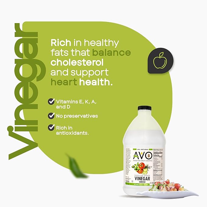 AVO Distilled White Vinegar 1 Gallon (128 oz) - 5% Acidity Pure Natural White Vinegar Gallon (2 pack)