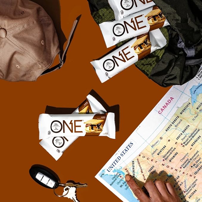 ONE Protein Bars Peanut Butter Cup Gluten Free Protein Bar with 20g Protein and only 1g Sugar &amp Protein Bars Smores Gluten Free Protein Bars with 20g Protein and only 1g Sugar