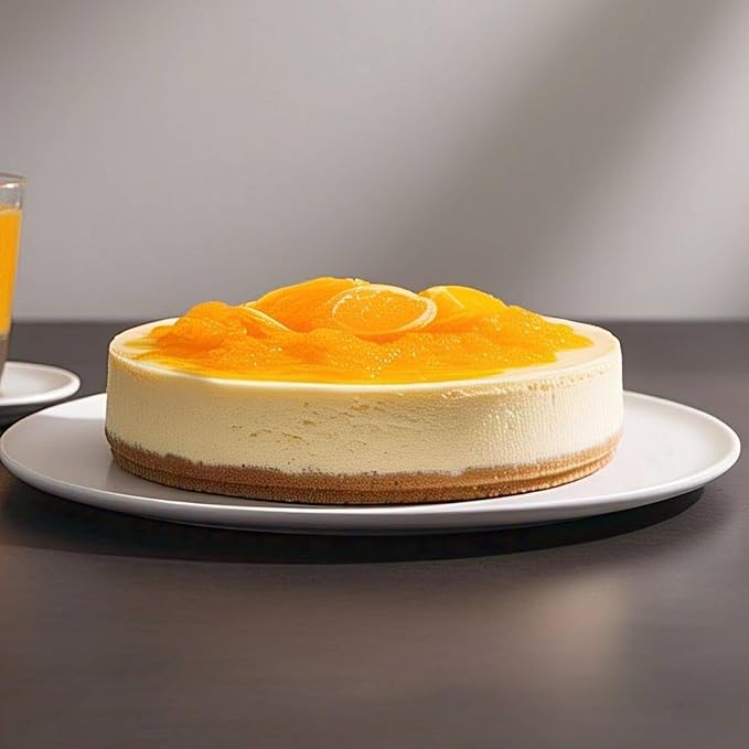 ANDY ANAND CHOCOLATIER Luxurious Orange Cheesecake 9 | Freshly Baked with Real California Cream Cheese No Preservatives Cheesecake | Rich Citrusy &amp Decadent Dessert (2 lbs)