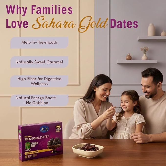 Sahara Gold Medjool Dates - Whole Sticky Gluten-Free Natural Sweet Non-Pitted Dates Medjool - Soft Plump High Fiber Fruit Perfect For Ramadan Snacking Jumbo Pack 11 Lb (5 kg)