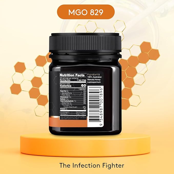 Nature’s Gold Raw Manuka Honey MGO 829+ | Authentic MGO Australian Honey Non-GMO 100% Pure Genuine Traceable from Hive to Home