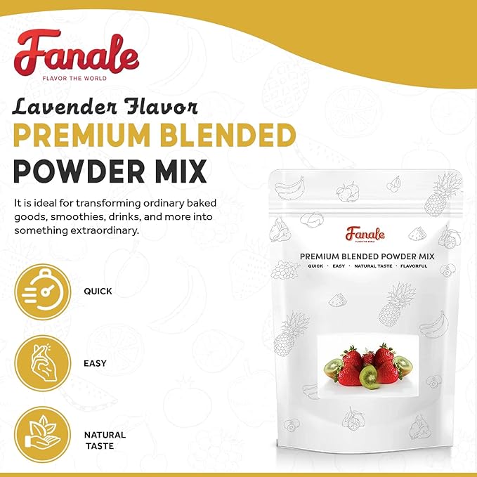 Fanale Premium Lavender Bubble Tea Flavoring Powder | Perfect for Baking Smoothies Desserts and Drinks | Instant Flavoring Powder for Boba Milk Tea - 2.2 Pounds (Pack of 20)