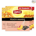 Lipton Black Tea Peach Mango Pyramid Tea Bags Flavored Teabags for a Refreshing Cup of Tea 80 Total Tea Bags (20ct - Pack of 4)