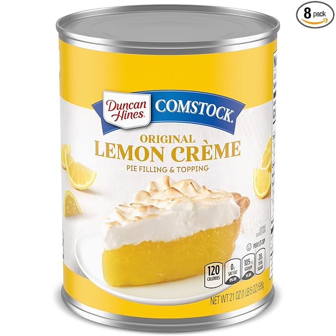 Duncan Hines Comstock Original Lemon Crème Pie Filling and Topping 21 oz. (Pack of 8)