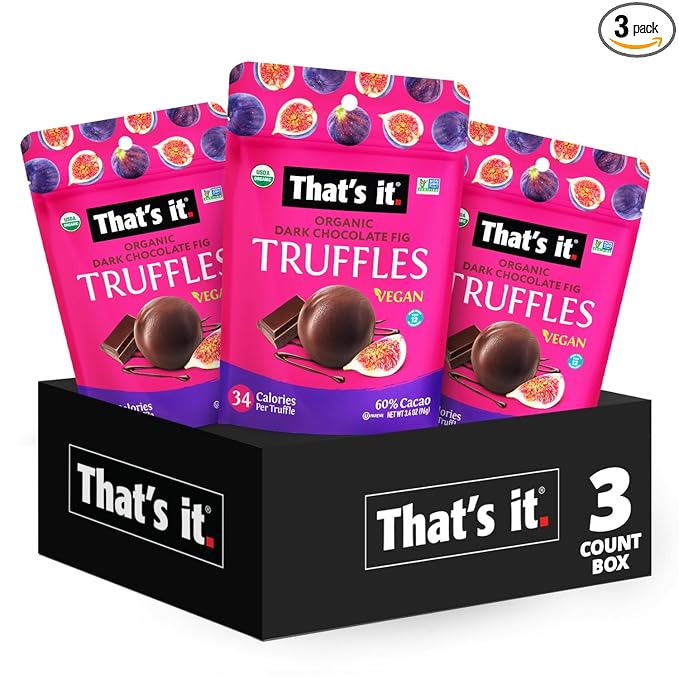 That's it Organic Dark Chocolate &amp Fig Truffles. 100% Plant-Based Vegan Gluten-Free All Natural (3 Pack)